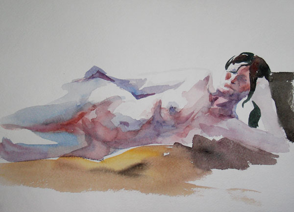 Reclining Nude, Resting Her Head In Her Left Arm