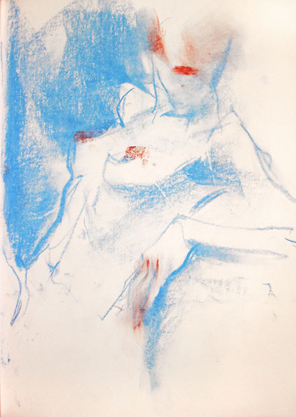 Seated Nude In Blue