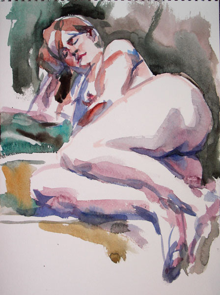 Reclining Female Nude, Resting Her Head On Her Right Arm