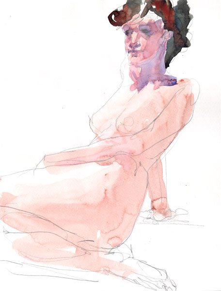 Alexis, Seated In Semi-Profile, Resting Her Left Arm On Her Hip, Leaning Back On Her Right Arm
