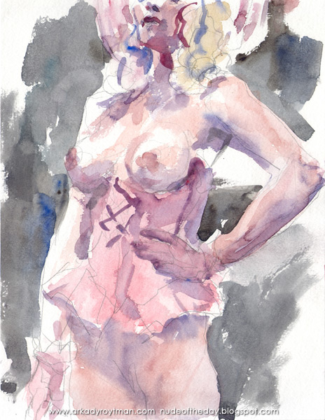 Bunny Love In A Pink Hat And Corset, Standing In Semi-Profile, Her Left Hand On Her Hip