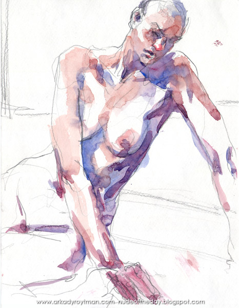 Legs Malone, Seated In Semi-Profile, Leaning On Her Arms (Version 2)
