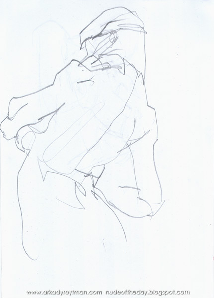 Martina, Standing In Contrapposto, In Reverse, A Cloth Draped Around Her Head