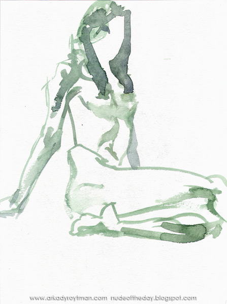 Female Nude, Seated In Profile