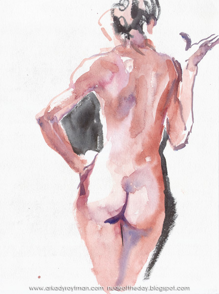 Female Nude, Standing In Reverse, Her Left Hand Resting On Her Hip