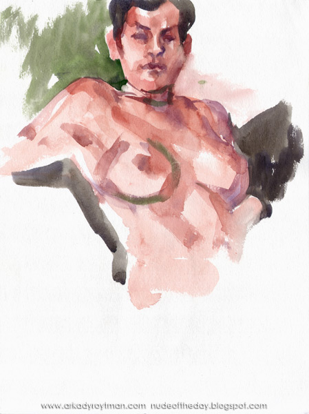 Seated Female Nude, Leaning Back