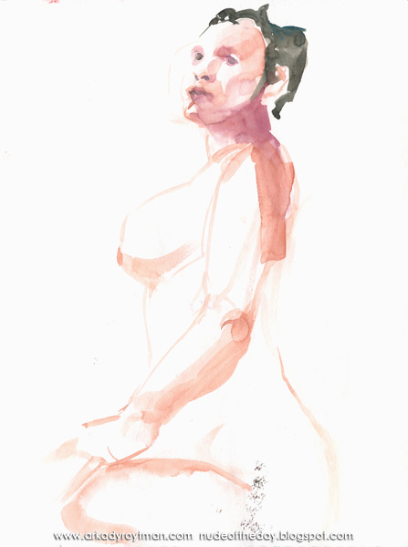 Amber Ray, Seated Indian Style, In Profile