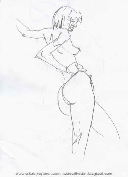 Kika, Standing In Profile And Reverse, Leaning On Her Left Arm