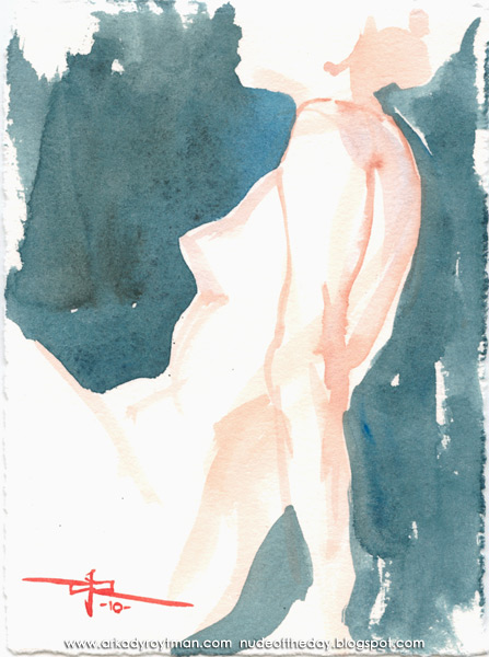 Female Nude, Seated In Profile, Leaning Back On Her Left Hand