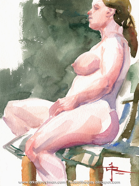 Laurel, Seated On A Chair In Profile, Her Left Hand In Her Lap