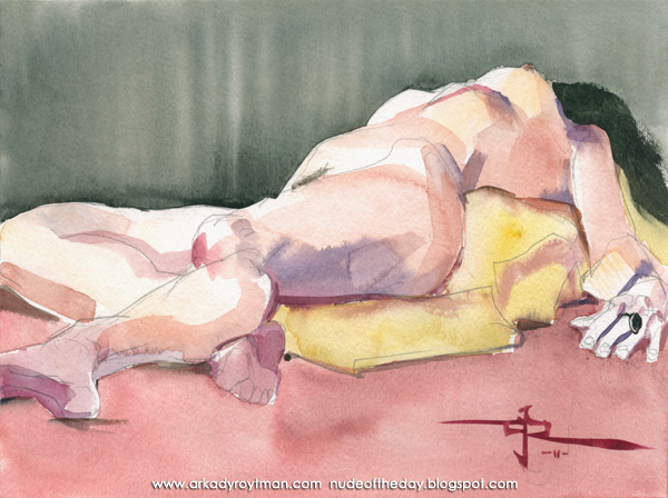 Gabrielle, Reclining On A Yellow Cloth