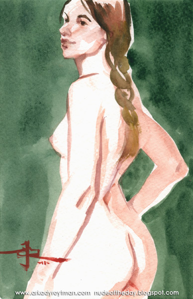 Samantha, Standing In Profile And Reverse, Her Right Hand Resting On Her Hip