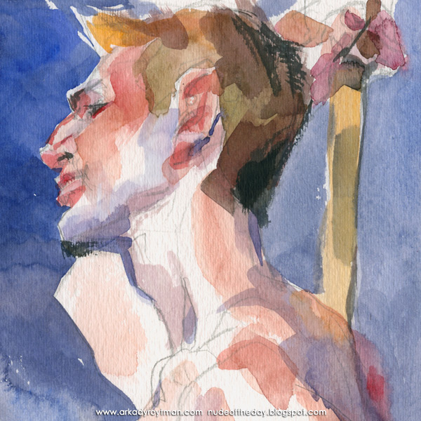 Aaron, Standing In Profile, Holding A Bamboo Stick Behind His Back (Detail)
